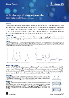 Applikation: GPC Cleanup of olive oil samples