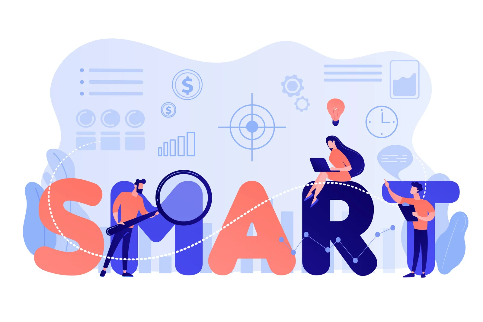 Ilustrace chytrého plánování a vyhodnocování marketingu