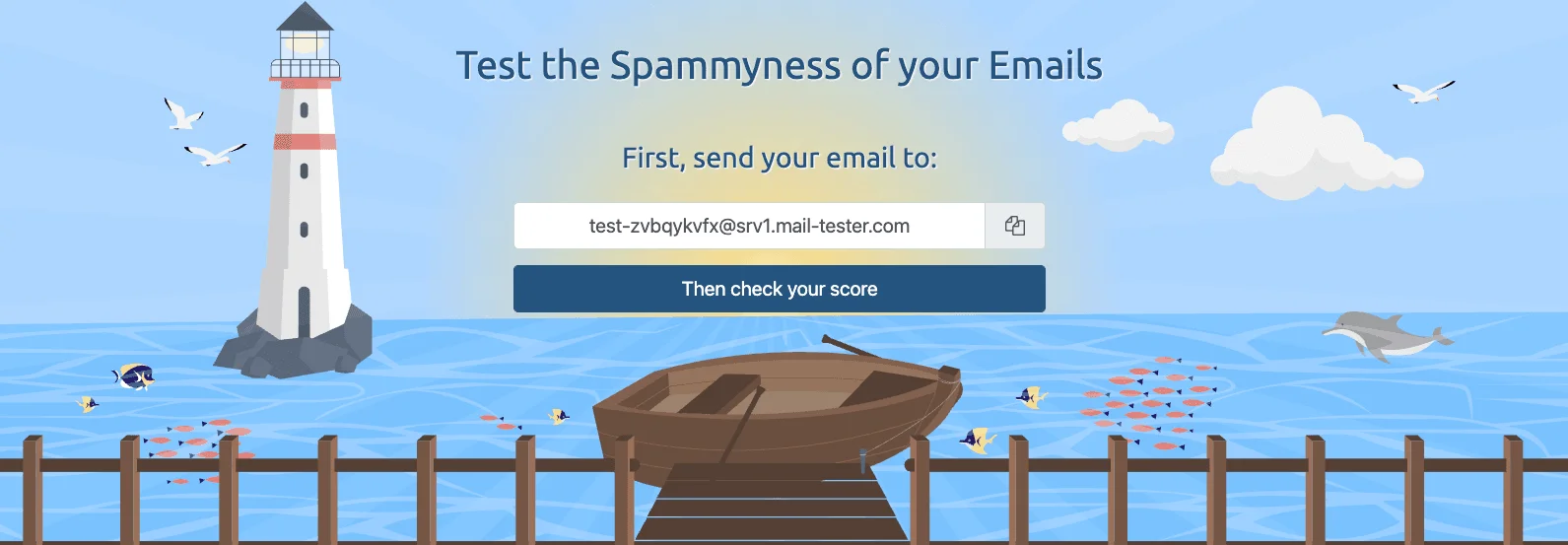 Úvodní stránka služby Mail-tester pro test doručitelnosti e-mailů