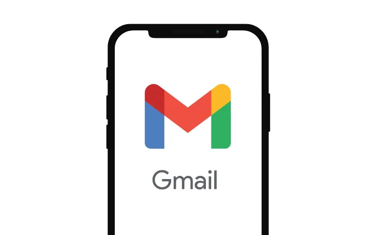 Logo Gmail na displeji mobilního telefonu