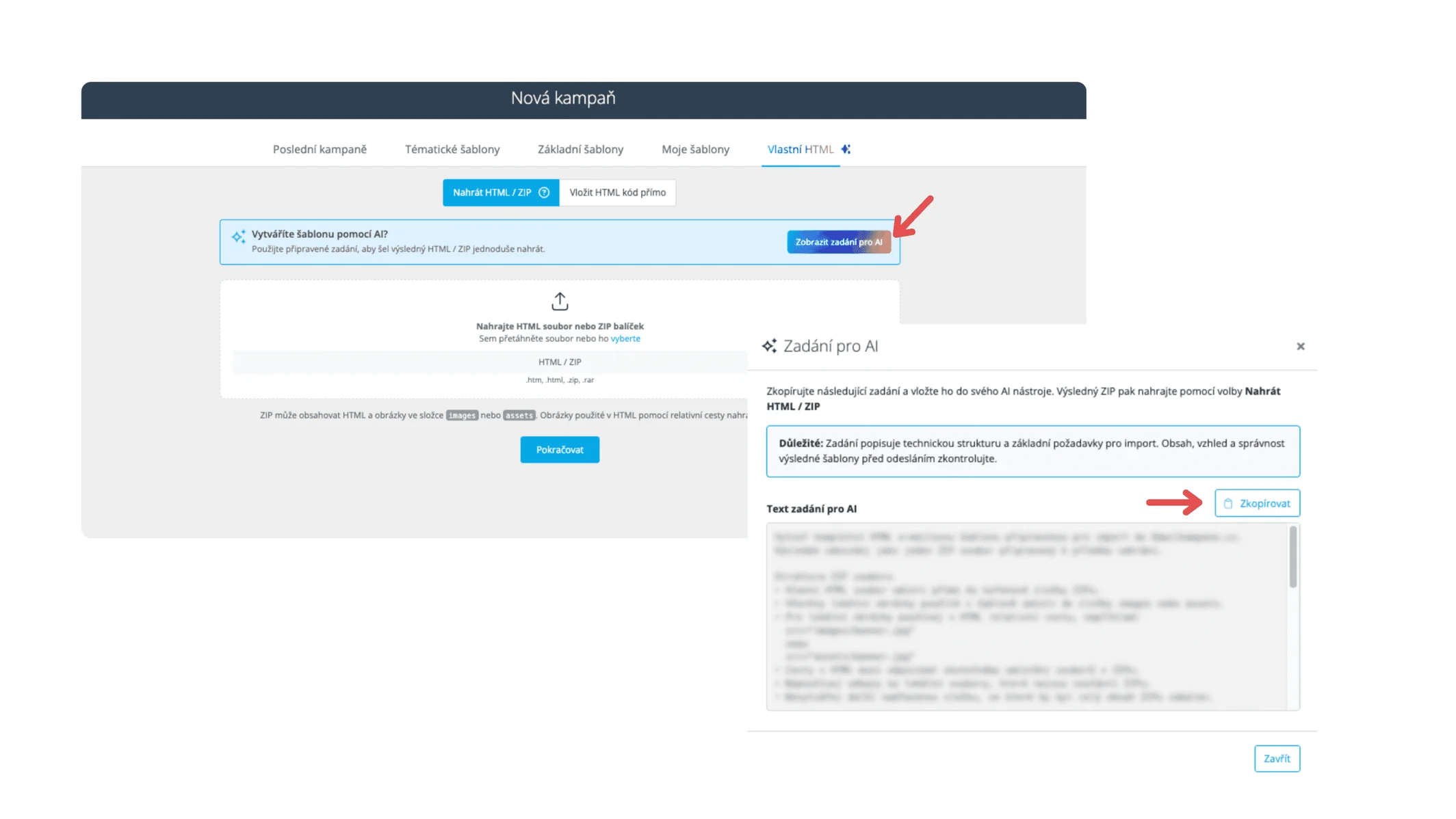 AI HTML Emailkampane.cz