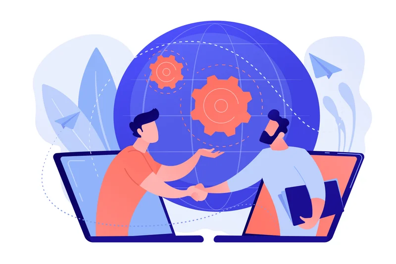 Ilustrace obchodní spolupráce a propojení partnerských služeb