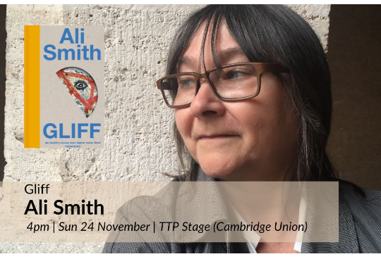 A photograph of Ali Smith looking away from the camera
