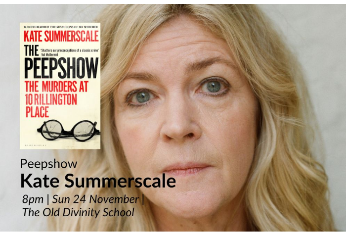 A photograph of Kate Summerscale looking at camera